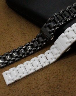 promotion new White Ceramic Black strap bracelet band for women men