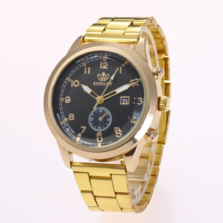 Hot! Top Brand Business Men Watch Male Luxury Dress Wrist Watch Full Steel Calendar Alloy Gold Quartz Watches Relogio Masculino 2 Hot! Top Brand Business Men Watch Male Luxury Dress Wrist Watch