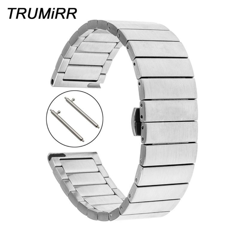 Quick Release Stainless Steel Band for Pebble Time Round 20mm Men Huawei Watch 2 Bradley Timepiece Butterfly Buckle Wrist Strap Quick Release Stainless Steel Band for Pebble Time Round Men Huawei Watch