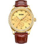 DOM Brand Gold Wrist Watch Men Luxury Famous Male