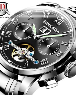BINKADA Automatic Full Steel Watch Men Mechanical Watches