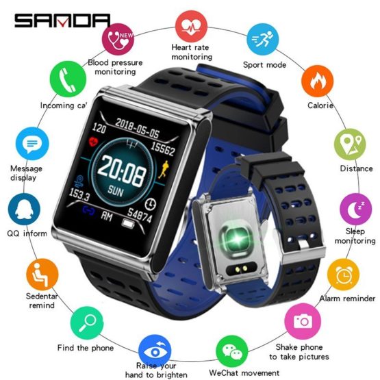 New Smart Watch Men SANDA Sport Watch Men Bluetooth Heart Rate Monitor