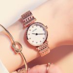 GUOU Diamond Women's Watches Rose Gold Fashion Bracelet Ladies Wrist Watch