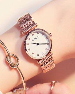 GUOU Diamond Women's Watches Rose Gold Fashion Bracelet Ladies Wrist Watch