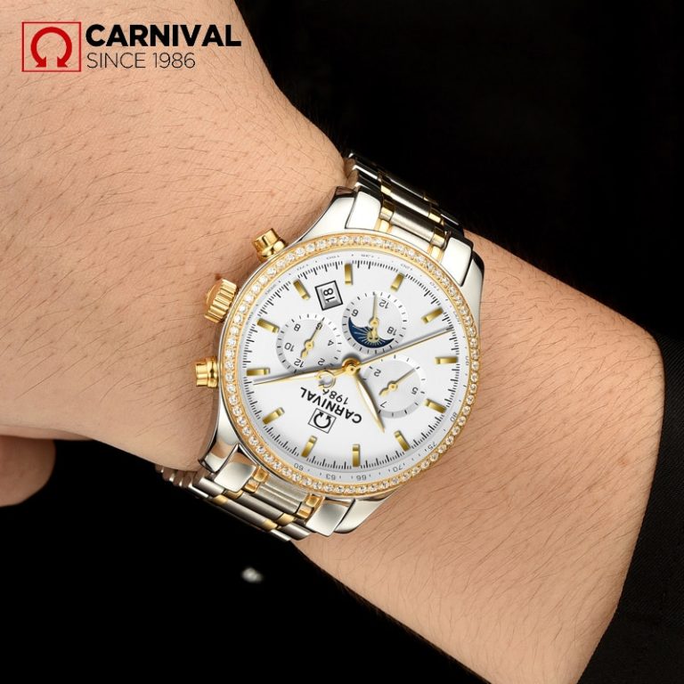 Men's Watch CARNIVAL Top Luxury Brand Male Steel Automatic Mechanical Watch Men Multi-fuction Military Luminous Wrist Watches 2 Men's Watch CARNIVAL Top Luxury Brand Male Steel Automatic Mechanical