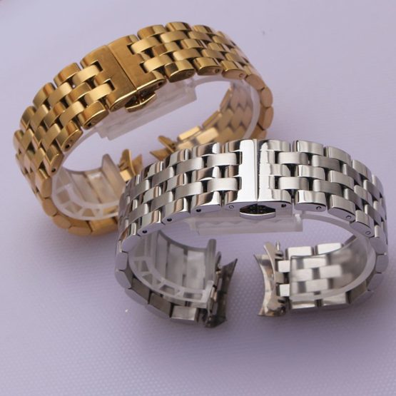 16mm 18mm 20mm 22mm 24mm Silver Gold Stainless Steel watch Strap Bracelets