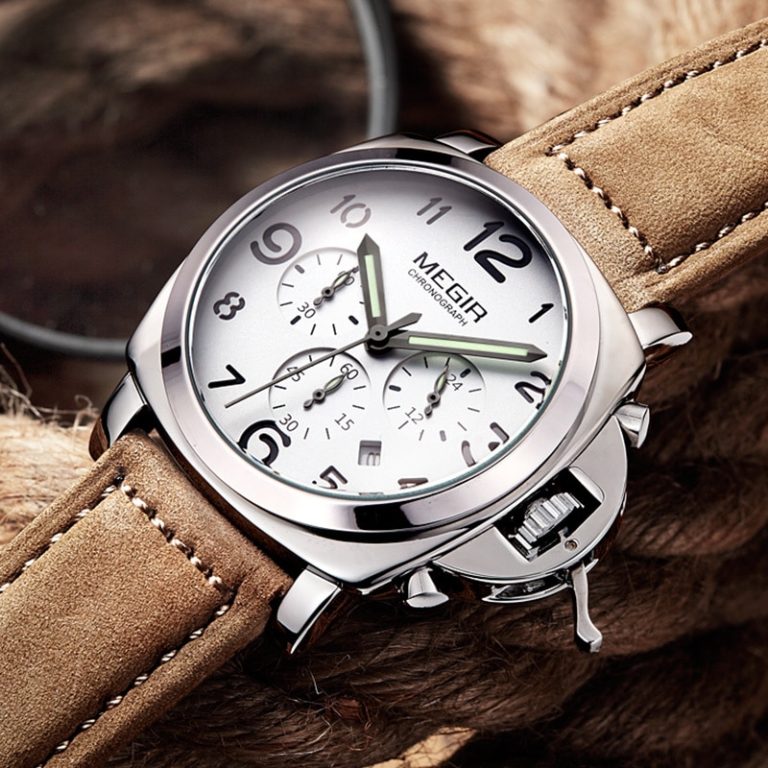 2017 New MEGIR Luxury Brand Quartz Watches Men analog chronograph Clock Men Sports Military Leather Strap Fashion Wrist Watch 2 2017 New MEGIR Luxury Brand Quartz Watches Men