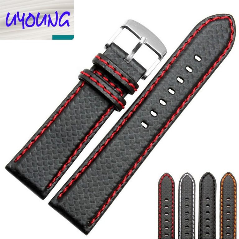 universal fit 18mm 20mm 22mm 24mm Carbon Fiber Leather Watch Band sport watch strap for man and woman drop shipping best gift universal fit 18mm 20mm 22mm 24mm Carbon Fiber Leather Watch Band