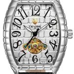 Mens Luxury Mechanical Watch Fashion Black Leather Rectangle Watch