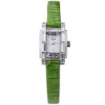 TIME100 Elegance Women Quartz Watch Thin Green Leather Strap Shell Dial