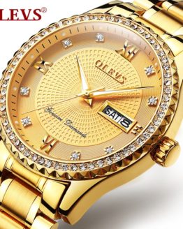 2018 Top Brand Luxury Diamond Watch Men Golden Stainless Steel