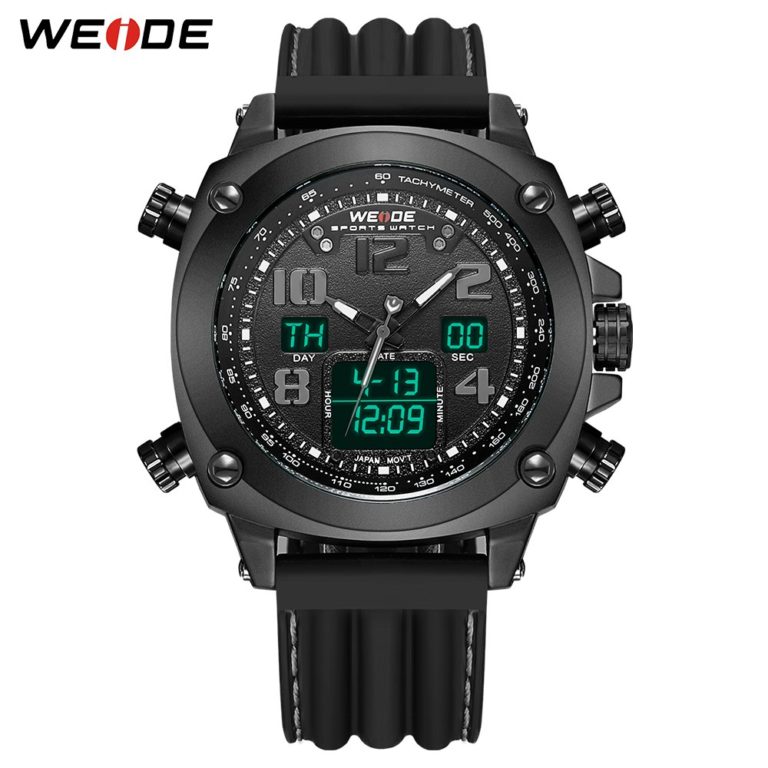 WEIDE Relogio Masculino Black Sports Mens Watch Luxury Army Military Quartz