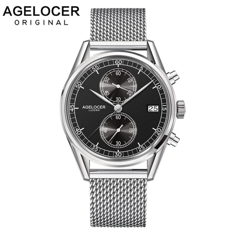 Agelcoer Date Clock Male Steel Strap Chronograph Wrist Sport Watch Casual Quartz Watch Men Relogio Masculino Waterproof 50m Agelcoer Date Clock Male Steel Strap Chronograph Wrist Sport Watch