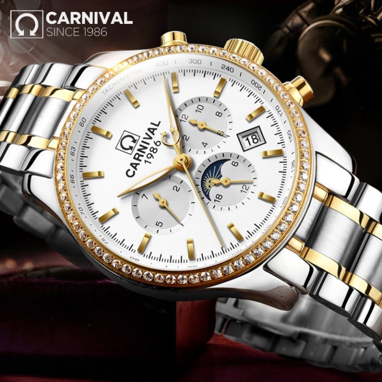 Men's Watch CARNIVAL Top Luxury Brand Male Steel Automatic Mechanical Watch Men Multi-fuction Military Luminous Wrist Watches 1 Men's Watch CARNIVAL Top Luxury Brand Male Steel Automatic Mechanical