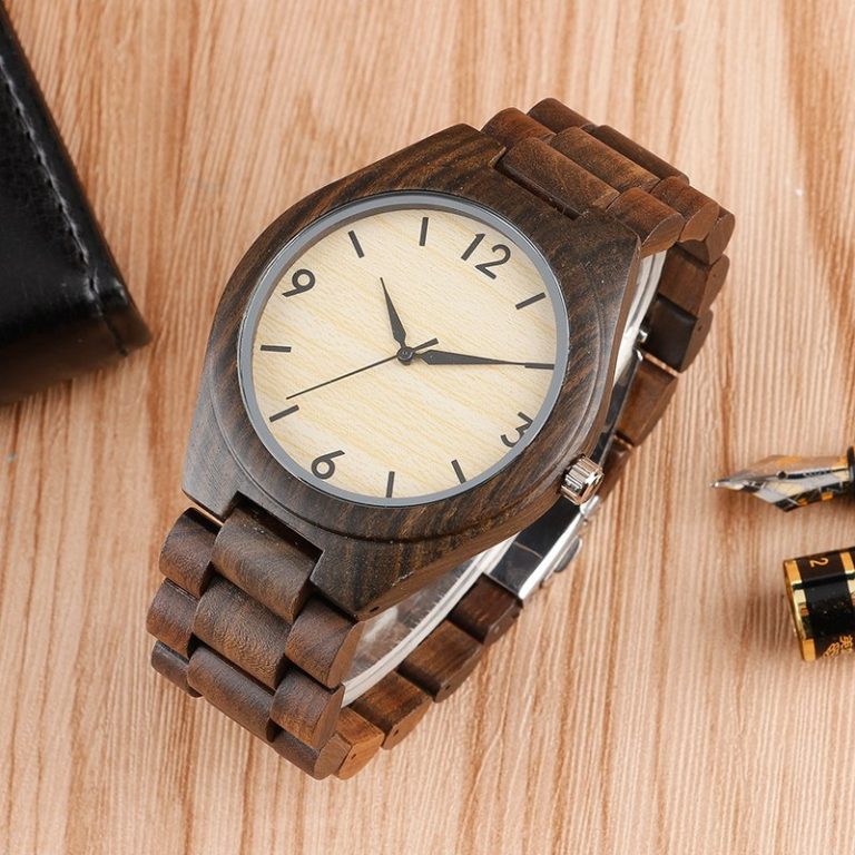 Mens Novel Wood Watch Creative Sport Modern Bamboo Simple Analog