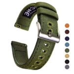 22mm Canvas Quick Release Watch Band Army Green Replacement