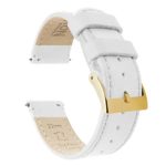 Barton Quick Release Leather Gold Buckle Watch Band - Elevate Your Style in White 16mm