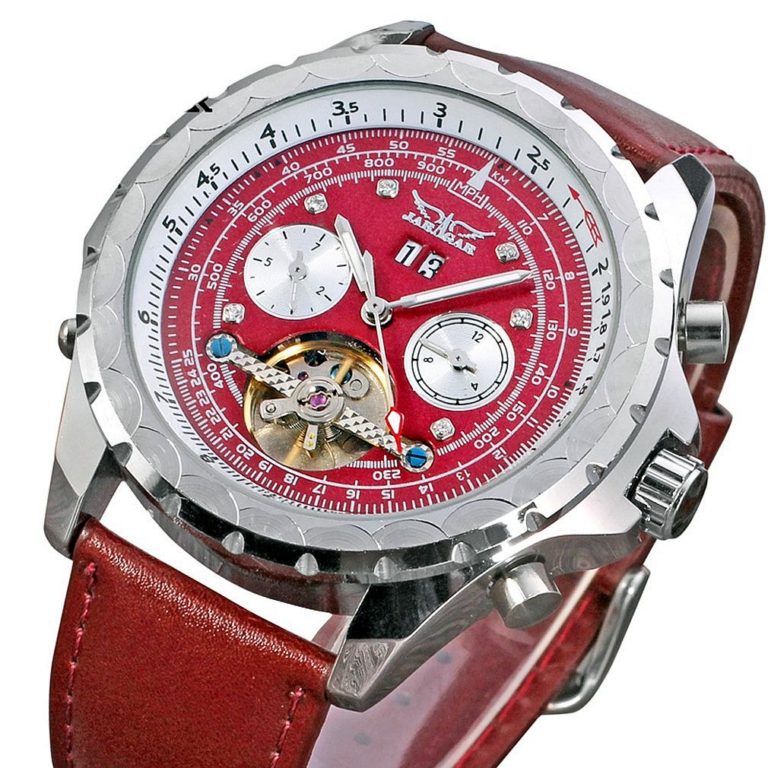 New Fashion Luxury JARAGAR Tachymeter Tourbillon Automatic Date Dial Leather Strap Chronograph Mechanical Men Gift Wrist Watches New Fashion Luxury JARAGAR Tachymeter Tourbillon Automatic Date Dial Wrist Watches
