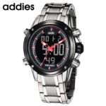 Top Luxury Brand Men Steel Strap Watches Men's Quartz Analog LED Clock