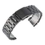 Upgrade Your Watch with 22mm Black Silver Stainless Steel Watch Band