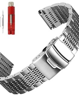 Solid Mesh Stainless Steel Bracelets 20mm/22mm/24mm Watch Bands