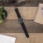 Experience Ultimate Comfort with Benchmark Straps 22mm Black Silicone Rubber Watchband + Free Spring Bar Tool