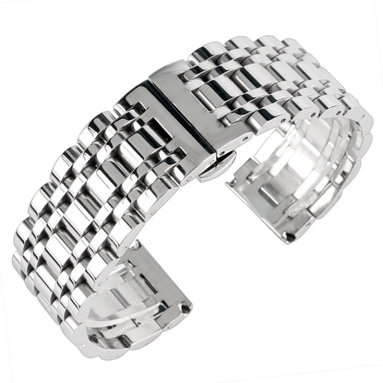 20mm 22mm 24mm Solid Stainless Steel Watch Band Strap Hidden Clasp