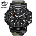 SMAEL Dual Display Sports Watch for Men – Waterproof 50m LED Digital Analog Wrist Watch