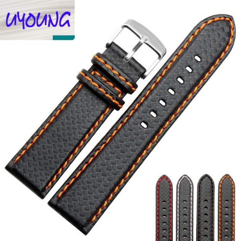 universal fit 18mm 20mm 22mm 24mm Carbon Fiber Leather Watch Band sport watch strap for man and woman drop shipping best gift 2 universal fit 18mm 20mm 22mm 24mm Carbon Fiber Leather Watch Band