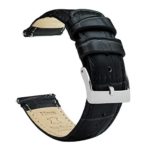 Barton Alligator Grain - Quick Release Leather Watch Bands in Black 20mm: Elevate Your Style with Luxury Leather
