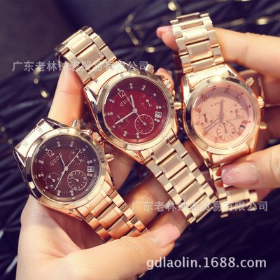 GUOU 2017 New Relogio feminino Women Luxury Brand Fashion watch stainless steel Multifunction Ladies quartz Wrist Watch orologi GUOU 2017 New Relogio feminino Women Luxury Brand Fashion watch