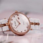 Women's Elegant Rose Gold Watch: Ceramic Bracelet, Swarovski Crystals, Perfect Gift