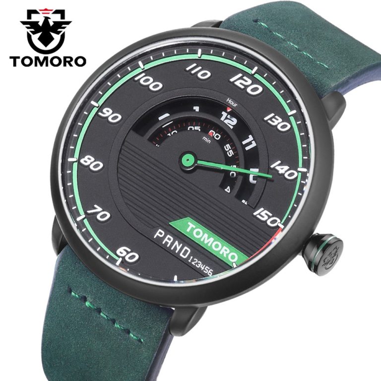 TOMORO Men's Unique Racing Car 3D Design Cow Leather Strap Luxury Fashion Sports Black Quartz Wrist Watch 2017 Brand New TMR1017 TOMORO Men's Unique Racing Car 3D Design Cow Leather Strap Luxury Fashion