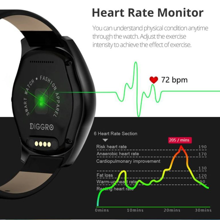 Stainless Steel Smart Watch Men Fitness Waterproof Heart Rate Monitor