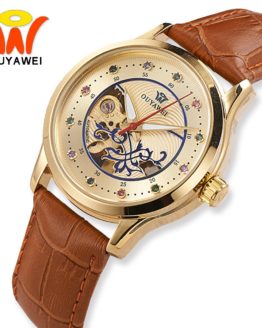 Luxury Gold Skeleton Automatic Wrist Watch Women OUYAWEI Fashion