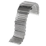 18mm 20mm 22mm Stainless Steel Mesh Watch Band Silver – Durable & Stylish Replacement for Men’s Wristwatch