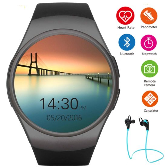 Kw18 Bluetooth Smart Watch Men Women Heart Rate Monitor Pedometer