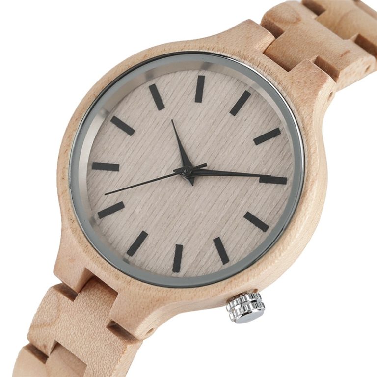 Full Wooden Watch Simple Creative Women Quartz Bracelet Dress Wrist Watch