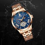 WATCHES Mens Watches Men Mechanical Automatic Skeleton Waterproof