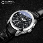 CARNIVAL Top Brand Luxury Fashion Leather Men Watch Casual Business Style