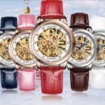 Cool Skeleton AILANG Women Sparkling Crystal Automatic Watches