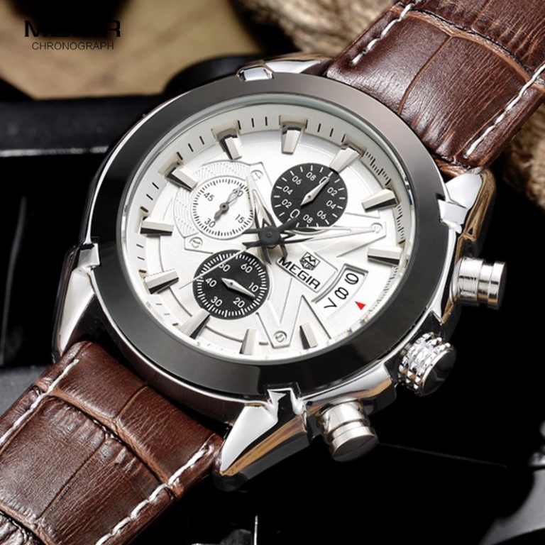 megir fashion leather sports quartz watch for man military chronograph wrist watches men army style 2020 free shipping megir fashion leather sports quartz watch for man military chronograph