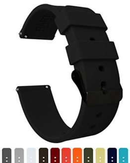 Barton Silicone - Black Buckle - 16mm, 18mm, 20mm, 22mm or 24mm