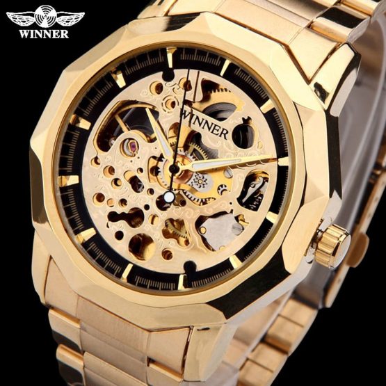 WINNER brand watches men mechanical skeleton wrist watches