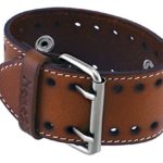 Nemesis #STH-B Brown Wide Leather Cuff Wrist Watch Band