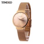 Time100 Women Quartz Watches Analog ultrathin Case Mesh Belt Strap