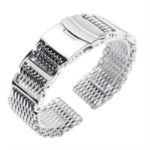 20mm 22mm 24mm Luxury Silver Stainless Steel Shark Mesh Watch Band