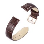 iStrap 20mm Calfskin Replacement Watch Band with Rose Gold Pin Buckle