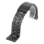 Upgrade Your Watch with 22mm Black Silver Stainless Steel Watch Band