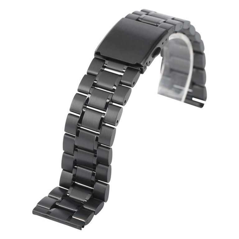 22mm Black Silver Stainless Steel Watch Band Strap Wristband Adjustable Replace Band for Men Women Bracelet Clasp + 2 Spring Bar 2 Upgrade Your Watch with 22mm Black Silver Stainless Steel Watch Band